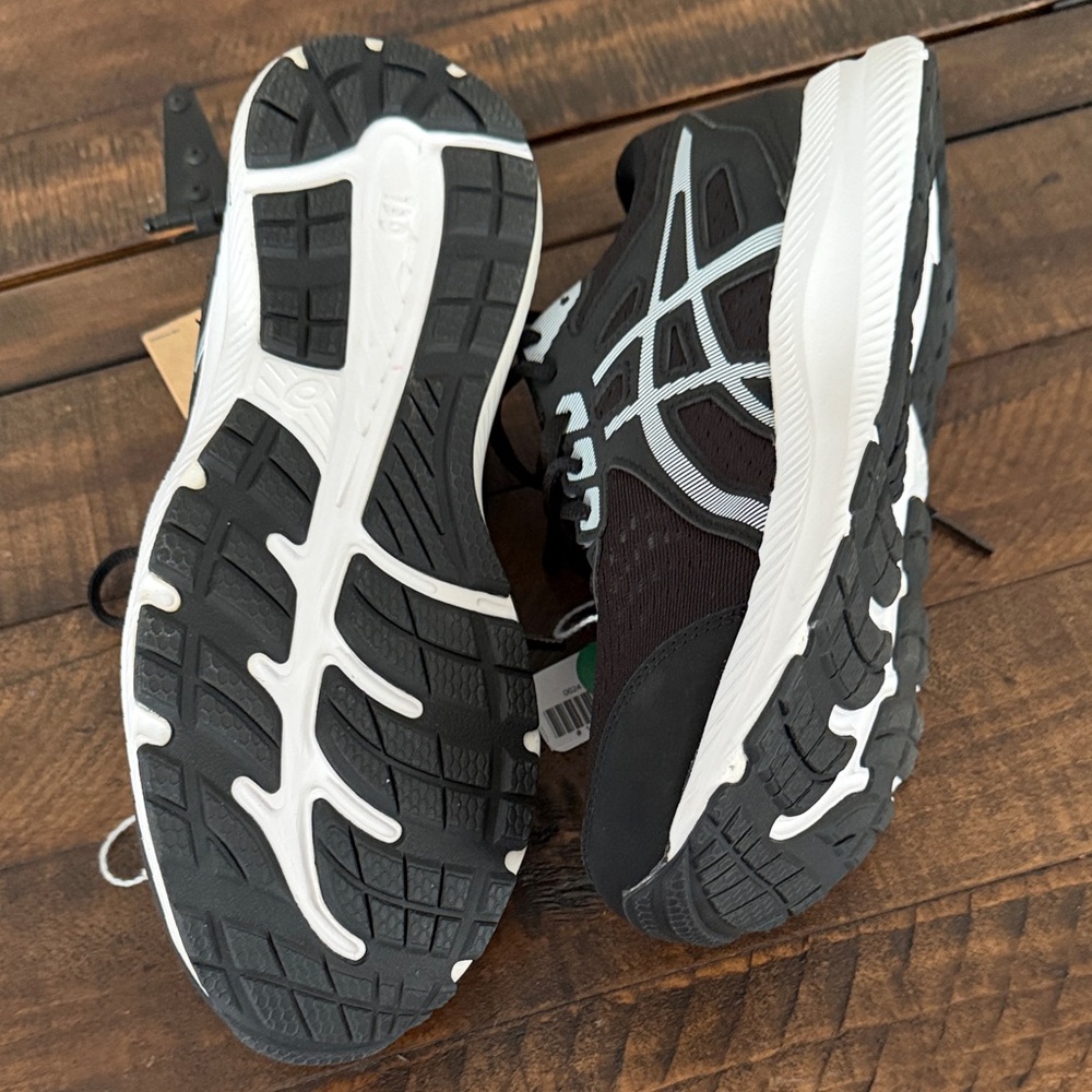 ASICS Black and White Athletic Sneakers men’s 9.5 - Picture 3 of 7